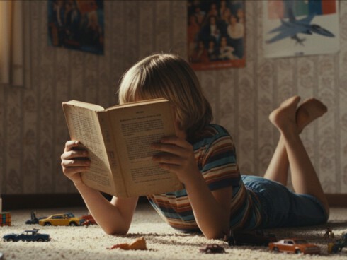 A stack of books representing the value of reading