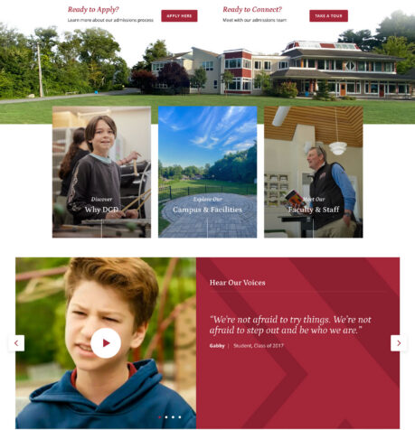 Dedham Country Day School website homepage slider