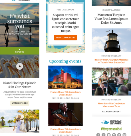 The Beaches of Fort Myers & Sanibel Island website screenshot (mobile view)