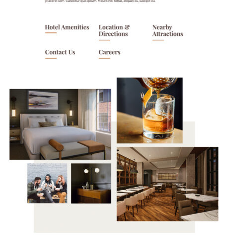 The Elliot Park Hotel website – amenities (desktop view)